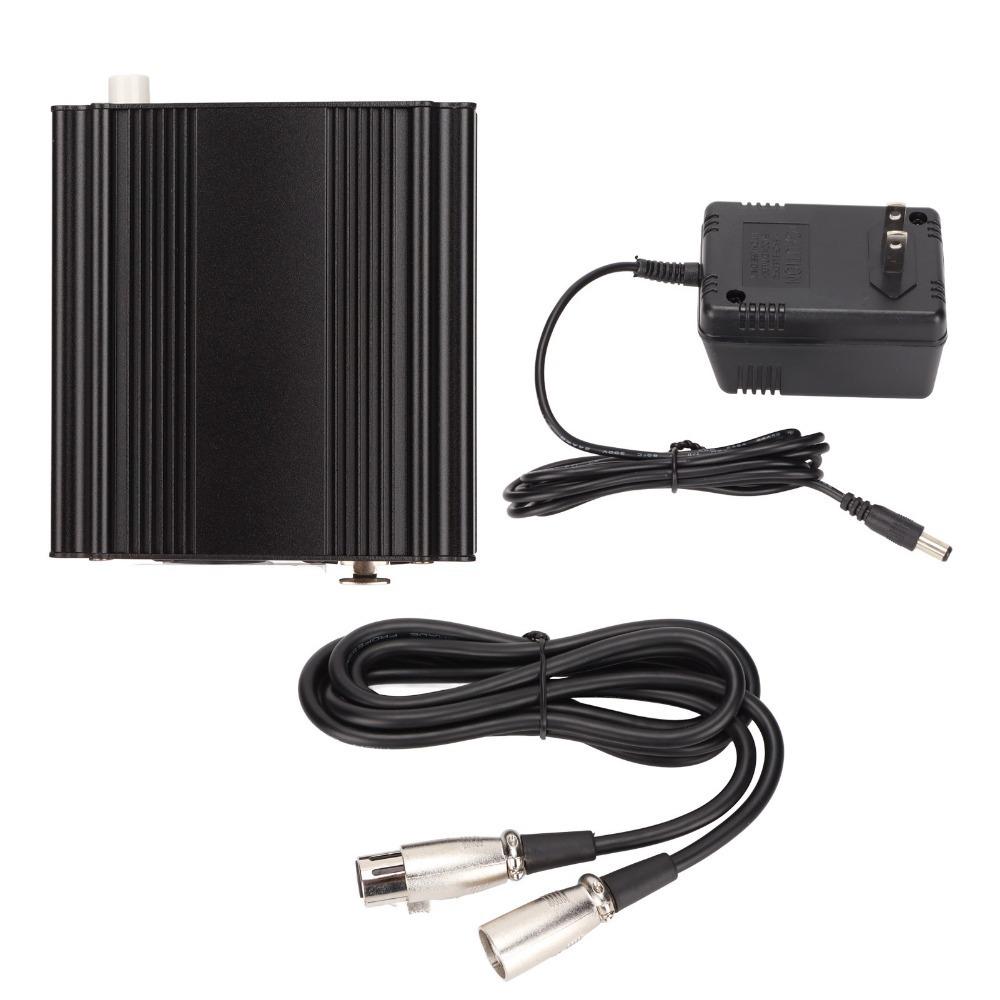 

with XLR 3 Pin Cable 48V Phantom Power Supply for US Plug 110V Stable Performance Professional Phantom Power 48V Power Supply
