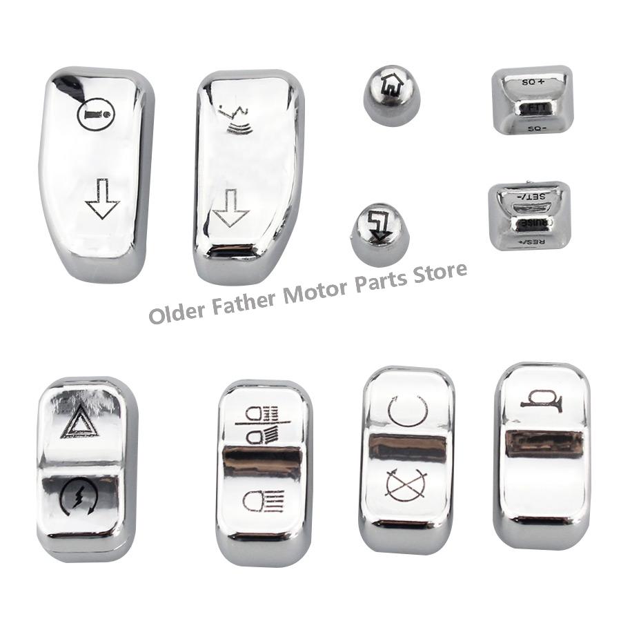 Moto Accessory Black Chrome Hand Control Switch Housing Buttons Caps For Harley Touring Electra Street Glide CVO 2014-2018 New