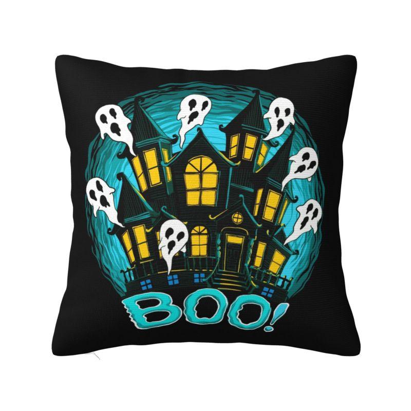 Custom Halloween Haunted Mansion Pillow Case 40x40cm Cushion Cover Decoration Salon Square Pillowcase