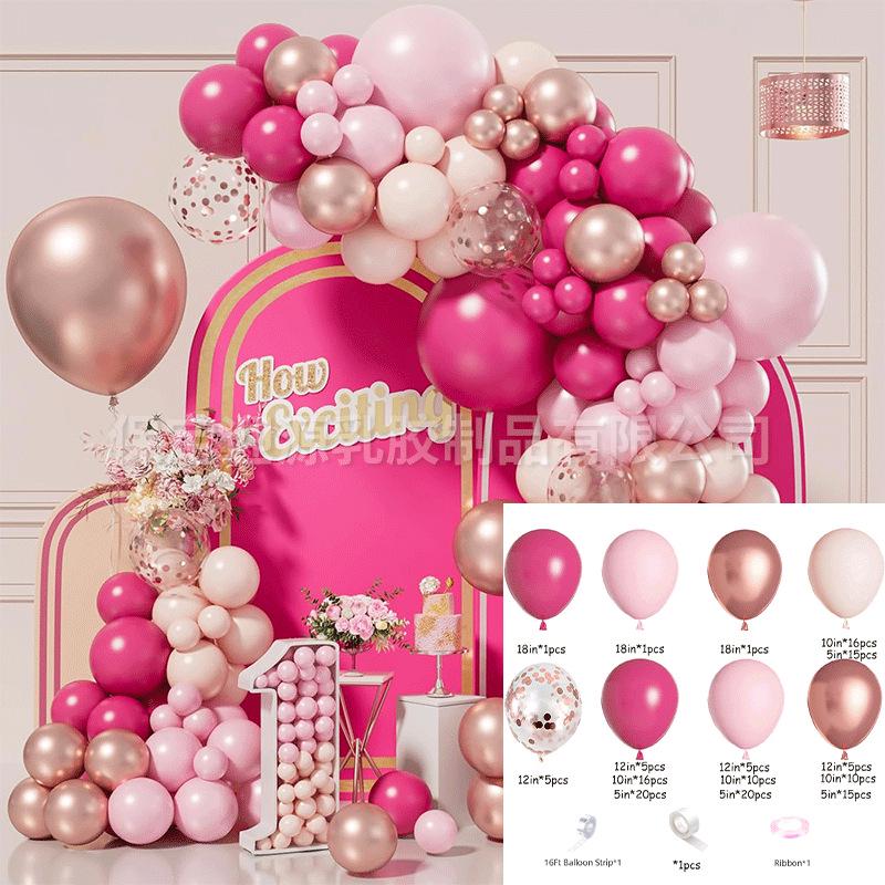 Red Pink Balloon Set for Weddings, Openings, and Event Arch Decorations