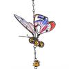Vintage 3D Butterfly Pendant Metal Painted Hanging Decoration Blessing Wind Chime  Balcony