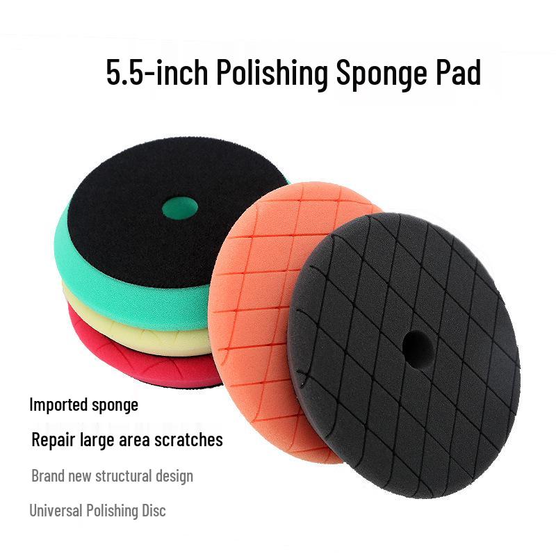 Diamond Pattern Beveled Edge Car Polishing Pad - 6/7 Inch Polyester Foam Waxing & Grinding Sponge