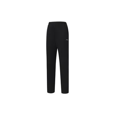 Li Ning Fitness Series Solid Color Logo Straight Leg Knitted Sports Pants Women Pants Black AKLT972-1