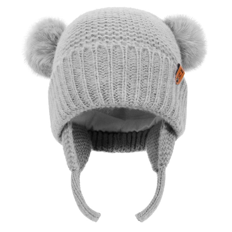 Winter Baby Hat Windproof Toddler Bonnet Cute Pompom Knitted Hats Newborn Beanies Cap Outdoor Warm Infant Accessories 0-2 Years