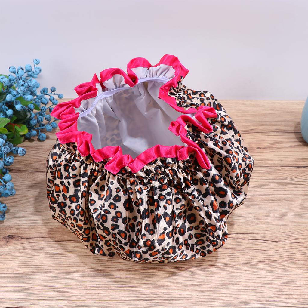 Buy 2Pcs Waterproof Bathing Caps Leopard Pattern Creative Delicate