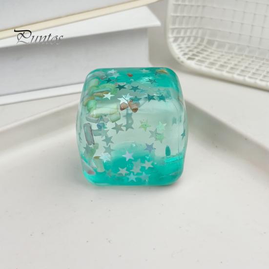 Transparent Lemon Toy Squeeze Toy, Stress Relief Jellyfish Ice Cream Reduction Soft Clear Cube Sensory for Kids Adults Reliever