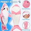 Adult Shark Pajamas Blanket Onesie: Cute, Super Soft Flannel, Wearable & Anti-Kick Sleeping Bag