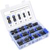40Pcs Straight Quick Pneumatic Fittings Assortment 5/32 1/4 5/16 3/8 1/2 Inch Push In Connector