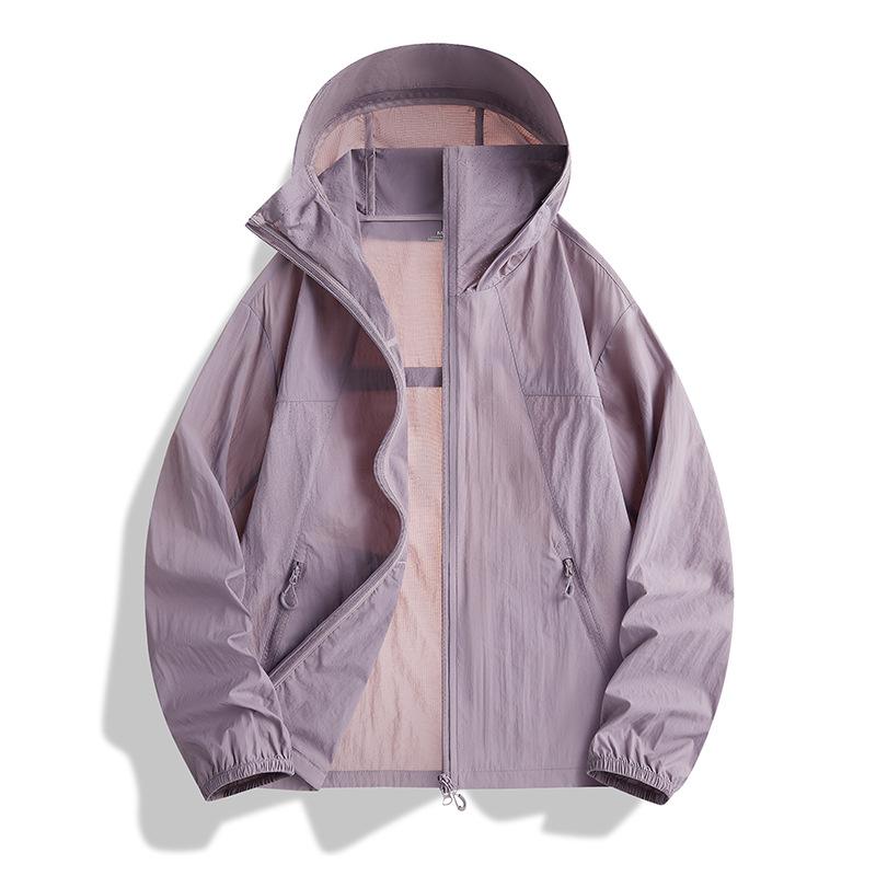 UPF10 + Men's and Women's General Outdoor Sunscreen Clothing UV Protection Ice Silk Cool Skin Breathable Thin Skin Clothing LOGO