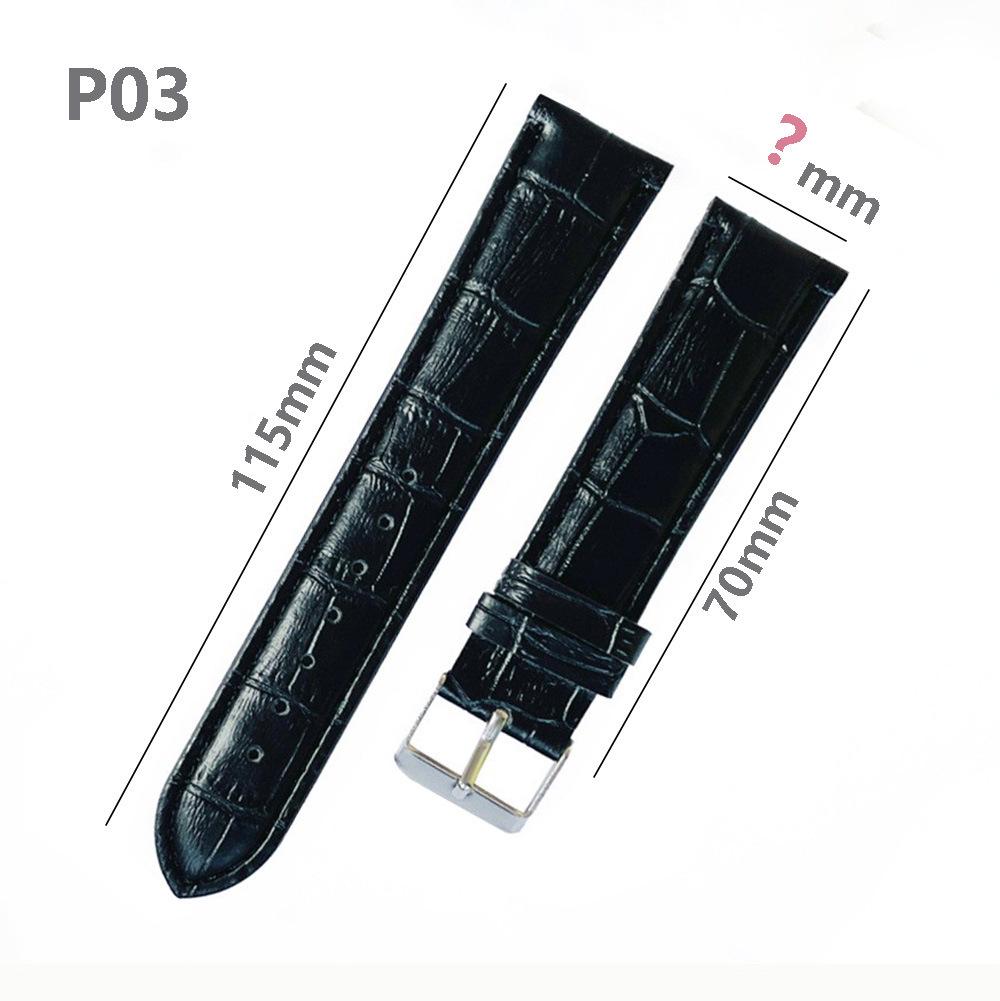 Lychee Grain Faux PU Leather Watch Strap 14-24mm Wristband Width: 18mm