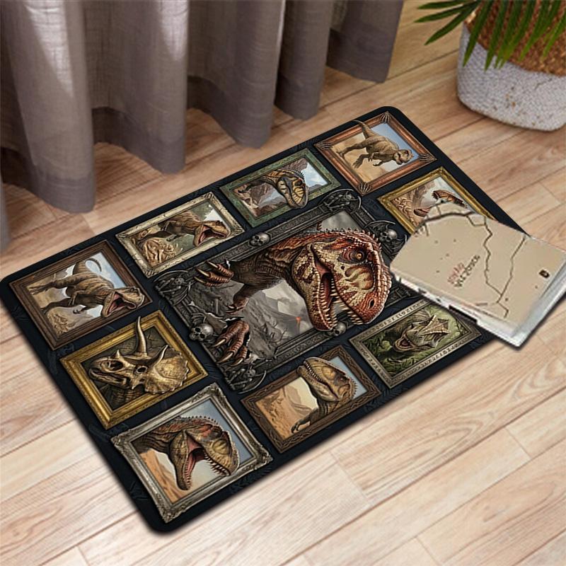 Dinosaur Collection Pattern Rug Floor Mat for Living Room or Bedroom Soft and Comfortable Carpet a Gift for Birthday and Holiday.