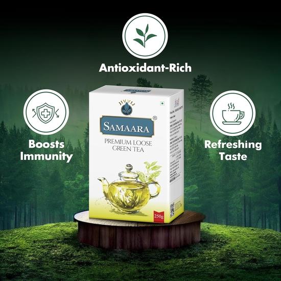 Samaara Loose Green Tea 250gm | Assam Loose Leaves | Chai Patti Powder | Box 250 g