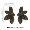 2025 New Vintage Gothic Black Rhinestone Flower Earrings for Women Luxury Full Zircon Fashion Holiday Party Jewelry Gifts