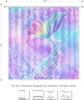 Mermaid Shower Curtain, Mermaid Tail Bubbles Shower Curtains Waterproof Showercurtain Set With Hooks Polyester Fabric Machine Wa
