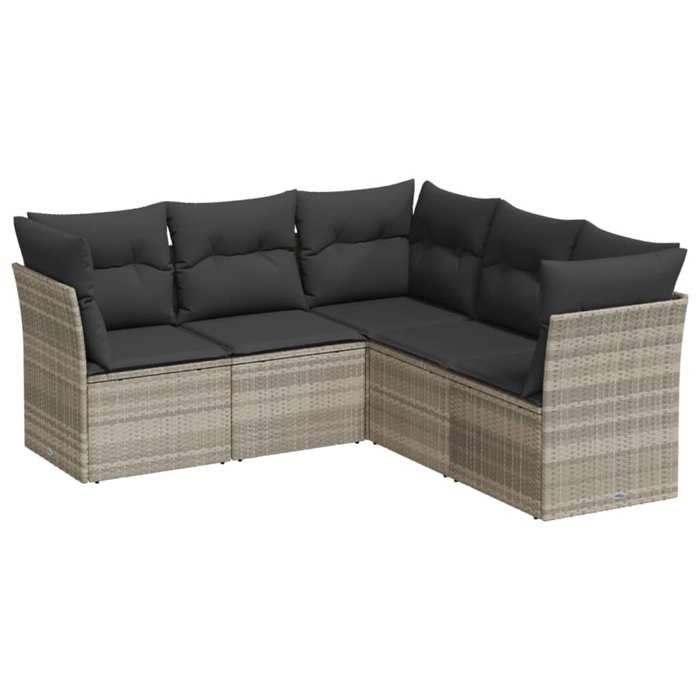 VidaXL Garden Lounge Set with Cushions 5 Pcs, Patio Sofas, Patio Furniture Set, Outdoor Furniture, Grey 3249461