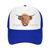 Scottish Hairy Highland Cow Print Baseball Cap Breathable Mesh Caps Summer Casual Sun Protection Hat Adjustable Snapback Hat