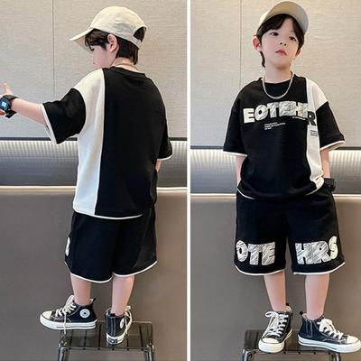 Summer Teenagers Boys Clothing Sets Child Fashion Letter Top And Shorts 2Pcs Kids Tracksuit 4 5 6 7 8 9 10 11 12 13 14 Years