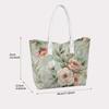 Elegant Floral Printed Tote Bag Fashion Casual Daily Carry Shoulder Bag for Women Lightweight Durable Shopping Handbag