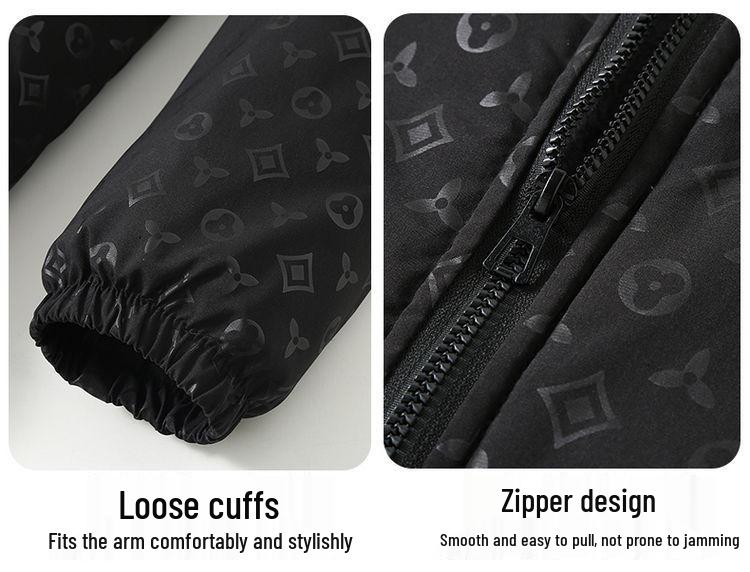 Europejska Modna Męska Kurtka Jacquard w Kratę ze Stójką - Koreański Styl Wiosenno-Jesienny Casualowy Top