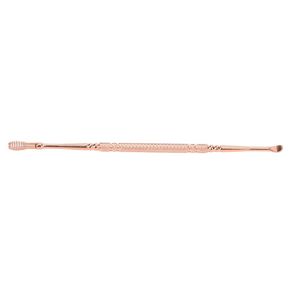 Ear Spoon Double Head Stainless Steel Ergonomic Design Relieve Itching Glossy Rounded Spiral Spring Ear Pick