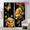 2pcs, 2D FLAT PRINTING Curtains (Without Rod) Golden Elegance Fashionable Modern Curtains Semi-Sheer Curtains Decorations For