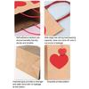 Krafts Paper Bags Red Heart Design Eco-Friendly Gift Bags with Heart Tags And Hemp Rope Gift Packaging for Weddings Birthdays Mother's Day Party