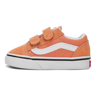 Série Old Skool Tênis Esportivos Baixos para Caminhada Sapatos de Bebê Laranja VN0A4VJJBM5
