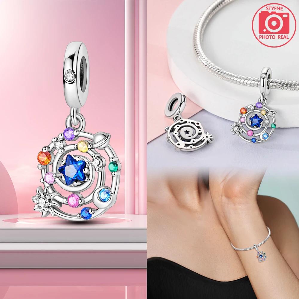 Sparkling Cosmic Swirl Charm Bead Component Pendant Bead Component Copper Metal Plated Designed For Charm Bead Components Copper Metal Plated