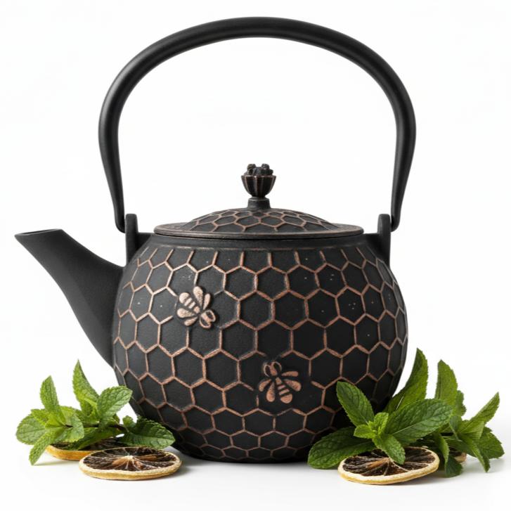 CAST IRON KETTLE 1.8L TEA INFuser with Copper Accents