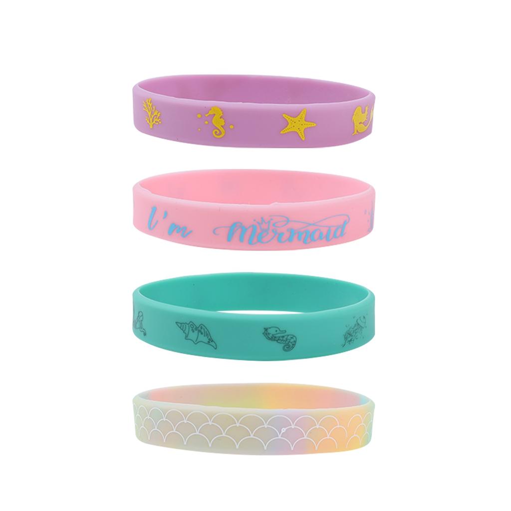 8 stücke Meerjungfrau Silikon Armbänder Geburtstag Party Favors Mädchen Jungen Goodies Bag Füllstoff Unter Dem Meer Armband Schule Belohnung Geschenke