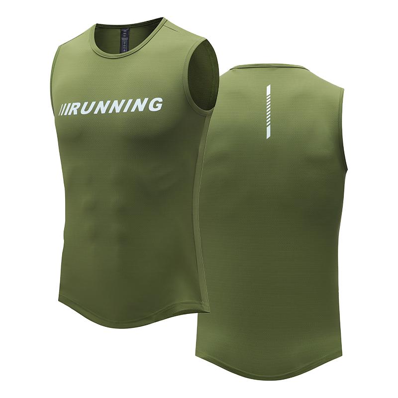 

Мужская летняя тонкая безрукавка Dry Fit Ice Silk Беговая спортивная майка для бодибилдинга Тренировочная майка для баскетбола Джерси XXL оливковый