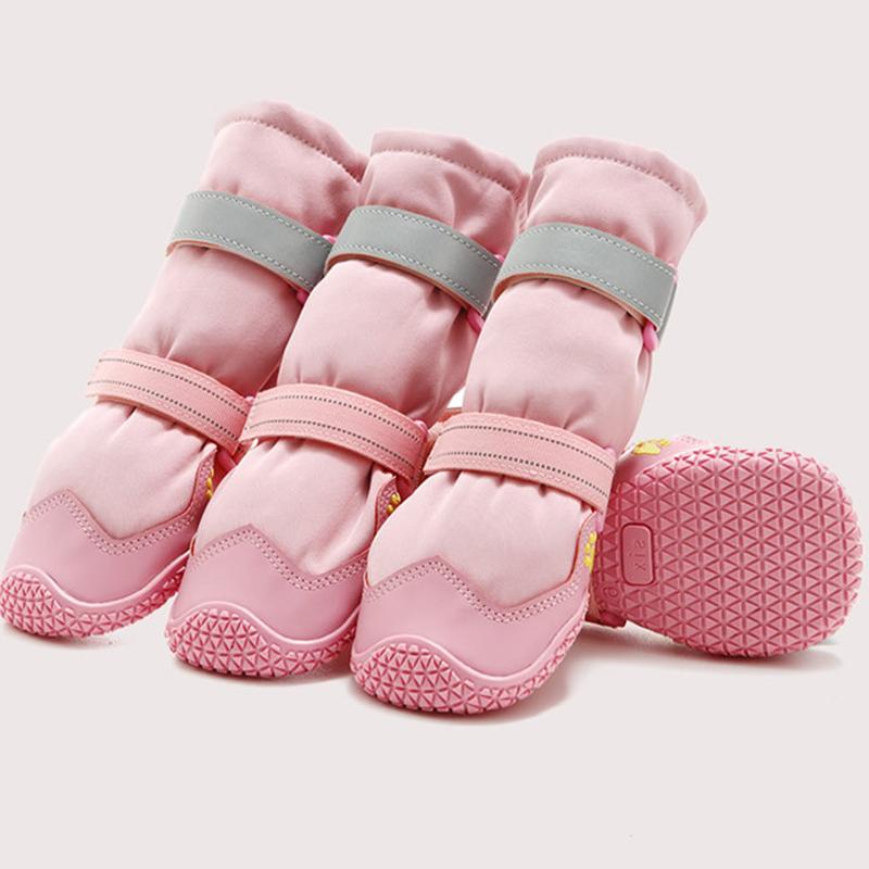 Outdoor Waterproof Pet Dog Shoes Black Pink Dog Boots For Small Medium Large Dogs Non-Slip Pet Shoes Winter Shoes Dog Sports