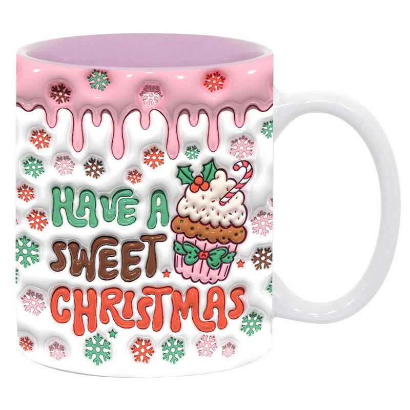 3D Snowman Santa Christmas Ceramic Coffee Mark Cup Tree Snowman Gnome