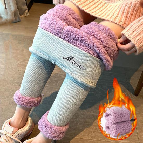 Autumn Winter Women Solid Color Leggings Elastic High Waist Skinny Long Pants Thickened Fleece Lining Leggings