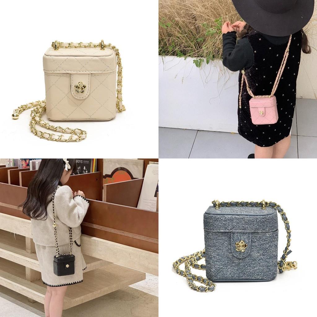 Stylish And Trendy Korean Mini Box Bag For Kids With Chain Design In Various Colors