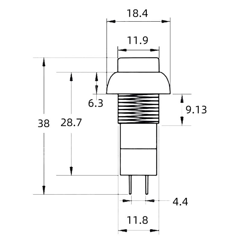 5PCS Self Locking / Reset 12mm Plastic Push Button Switch 2Pins Momentary Latching Switches with 20cm Wire Cable