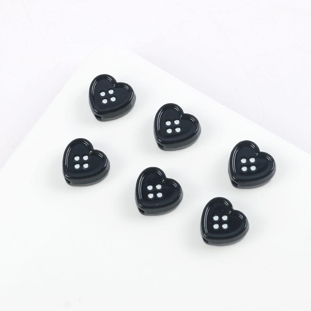 Cute Sweet Metal Love Button-Shaped Jewelry Accessories Wind Hair Accessories Mobile Phone Case Diy Necklace Material