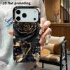 Phone Case: 2D Flat Suitable for iPhone 18 17 16 15 14 13 Pro Film Protective Case, Couple Style, Black Gold Rose, Christmas and Halloween Gift