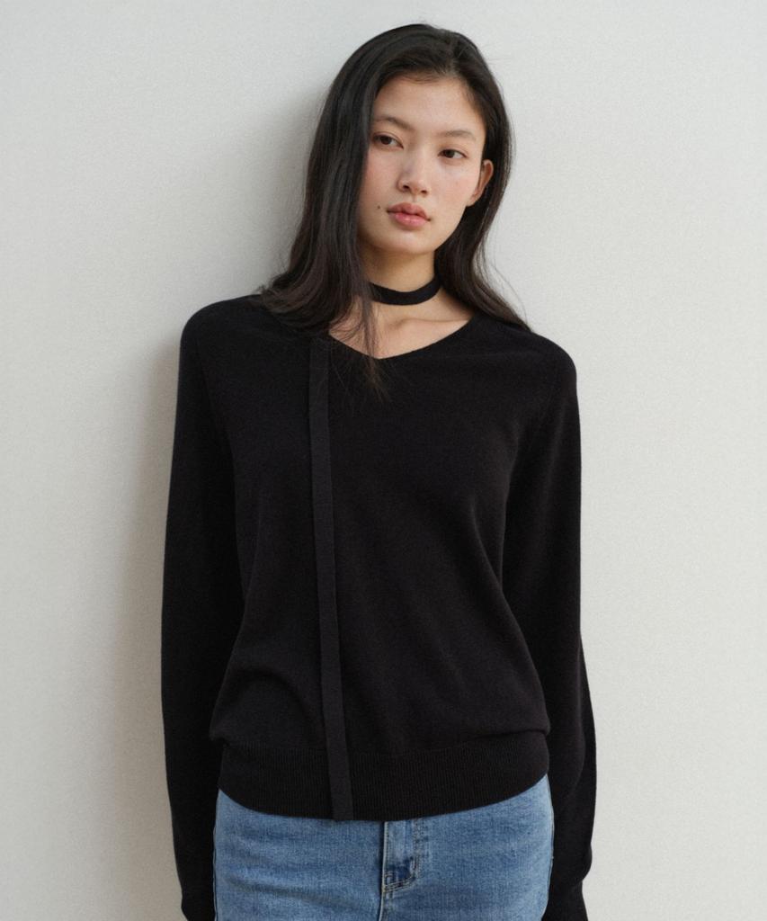 TOWAV Liss V Tie Knit_Black