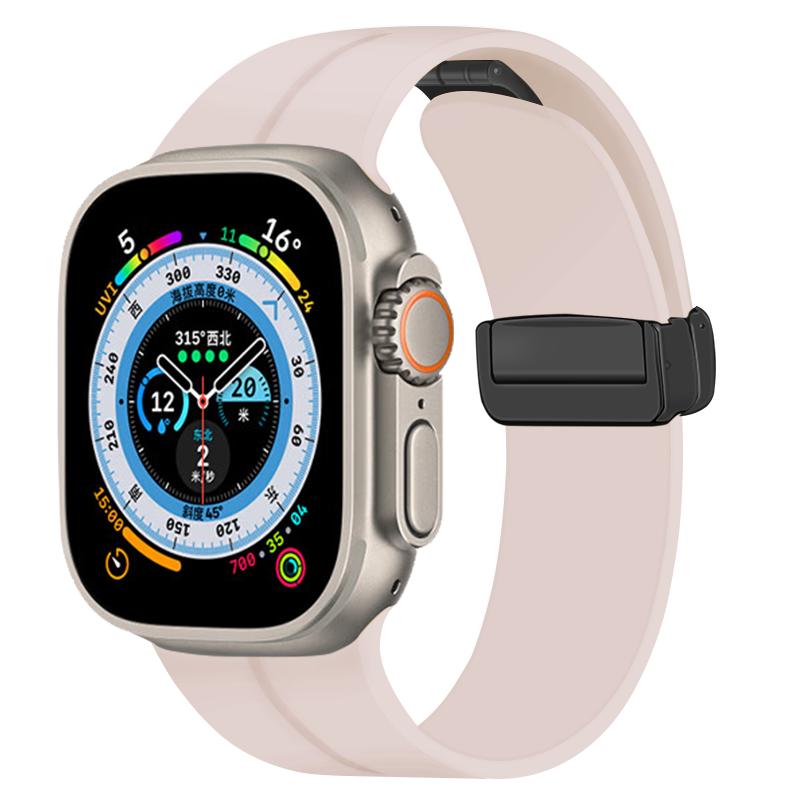 Applicable Applewatch Strap Liquid Silicone Magnetic Buckle Strap S1/S1 Ultra Apple Watch Silicone
