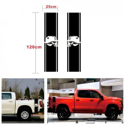 Universal 2X Car Truck Bed Racing Stripe Skull Vinyl Decals Stickers Waterproof