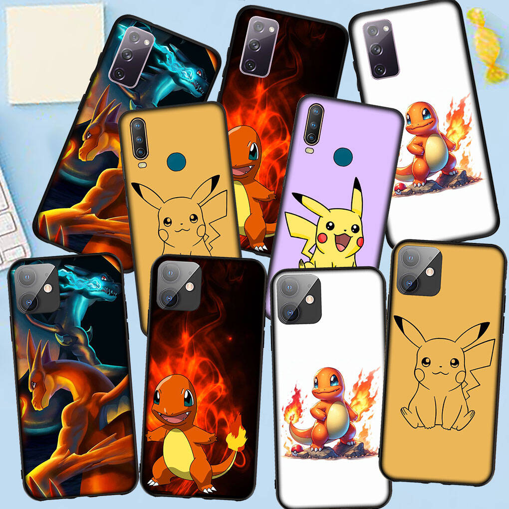 Case for iPhone 17 16 15 Plus Xiaomi Poco F8 F7 X7 X6 M8 C85 C75 C71 Redmi Note 14 12 11 13 Pro Max A4 14C 13C 15C Cartoon Charmander Pokemon Pikachu