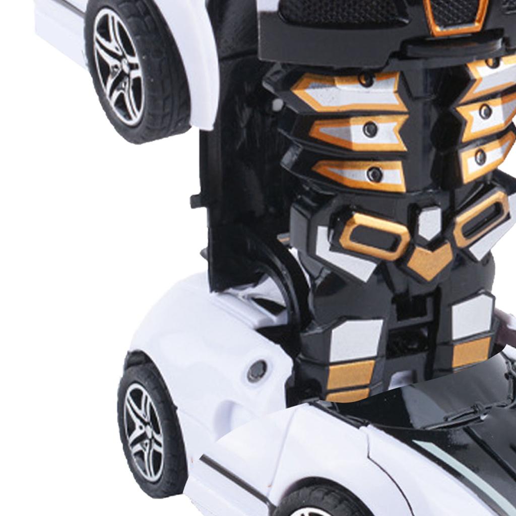 Transformerende billeketøy Slagfast dobbel treghet Robust slitesterk robotbilleketøy for barn Gutter Hvit