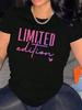 Stylish Limited Edition Crew Neck TShirt for Women  Soft Polyester  Spandex Blend Medium Stretch Short Sleeve All Season