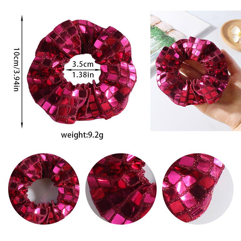 Pailletten Große Scrunchies Haarband Für Frauen Glitzerkugel Party Pferdeschwanzhalter Haargummis Mädchen Accessoires