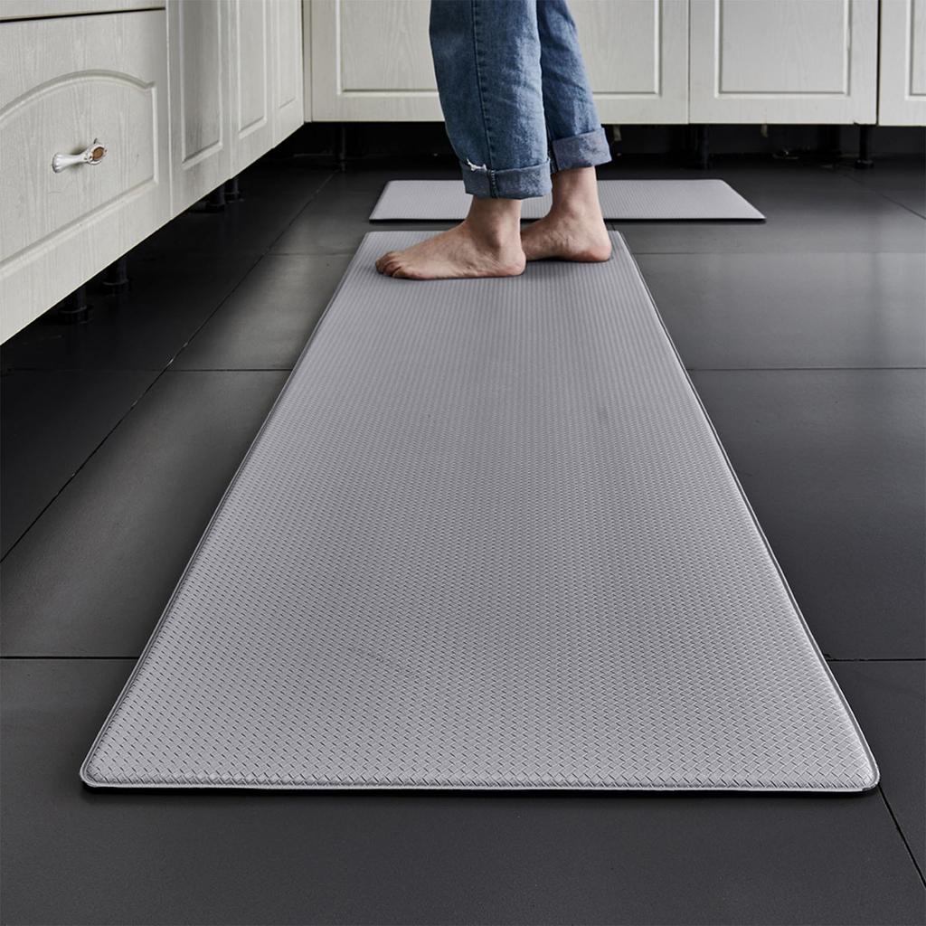 Thick PVC Leather Kitchen Floor Mat With Long Waterproof And Slip Foot Pad