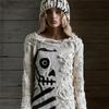 Women Crew Neck Loose Pullover Halloween 3D Digital Print Long Sleeve Casual Sweatshirt