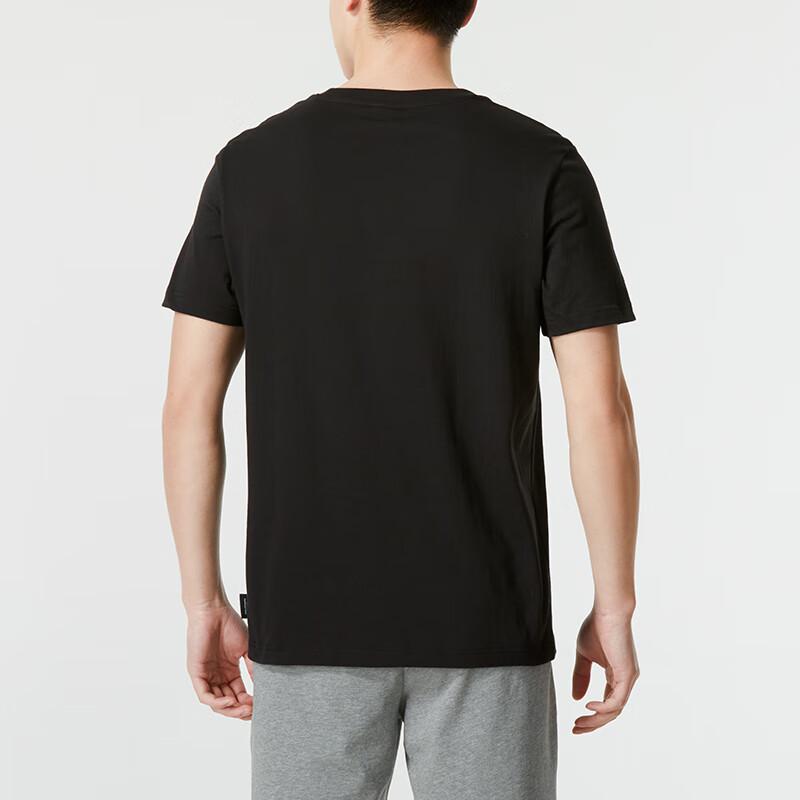 Puma Life Series Letter Print Design Casual Breathable Short Sleeve T-Shirt Men Tops Black 627011-01