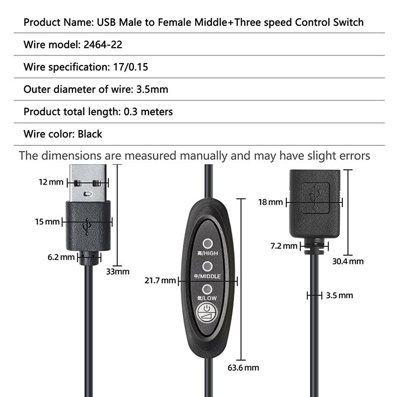 1 Piece Electronic 3 Speed Adjustable Regulator Switches Dc/Usb 5V Speed Controller Switches For Fan Blowers Speed Control