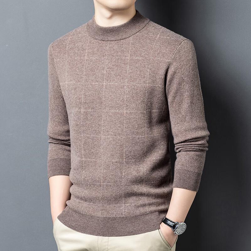 Firstview Men's Thickened 98% Wool Round Neck Pullover